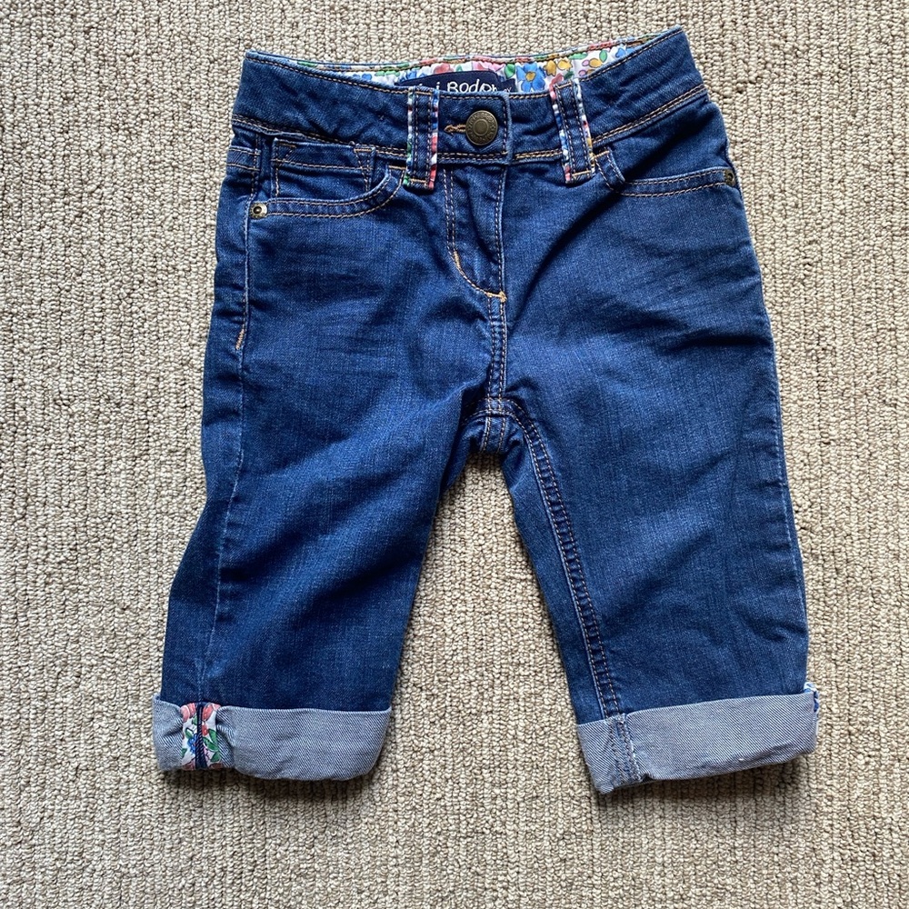 Mini Boden Size 3Y Dark Blue Cuffed Capri Jeans EUC